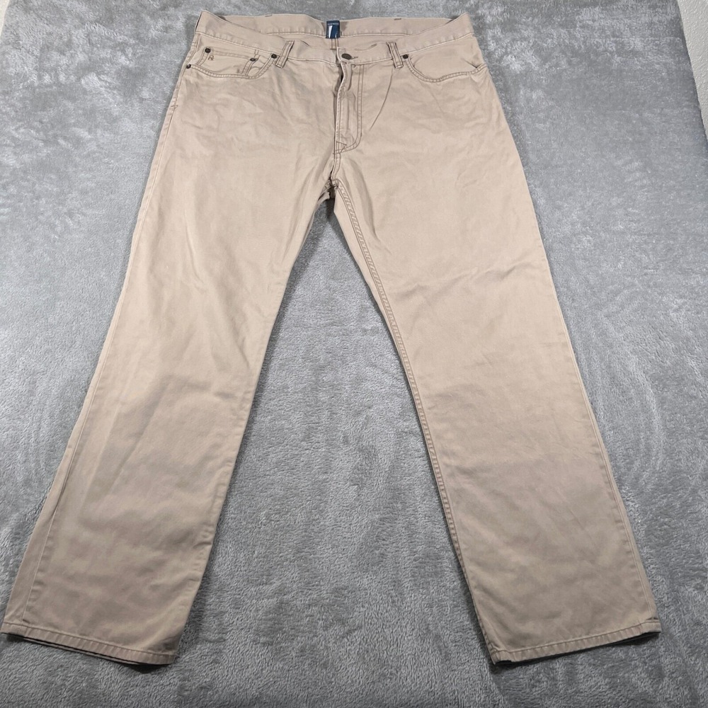 Ralphโ Lauren Pants Mens Size 38x30 Beige Chinos 650 Straight Leg Cotton Casual